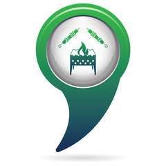 Brazier grill with kebab icon