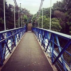 Blue bridge on the river