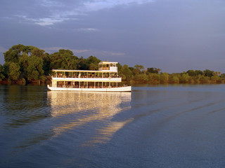 Sundowner on the Zambesi River in Zambia