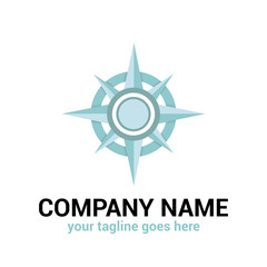 Wind rose in 3d. Creative compass icon illustration. Vector logo template for geolocation design.