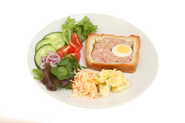 Gala pie and salad