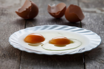 Raw eggs