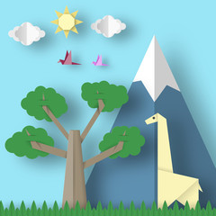 Fototapeta premium Paper Origami Concept.