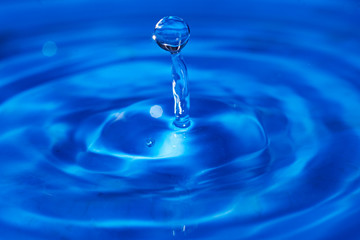 Horizontal macro shot of water drop