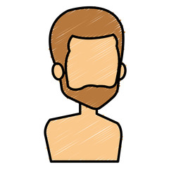 young man shirtless avatar character vector illustration design