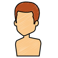 young man shirtless avatar character vector illustration design