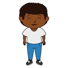 black little boy character vector illustration design
