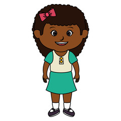 black little girl character vector illustration design