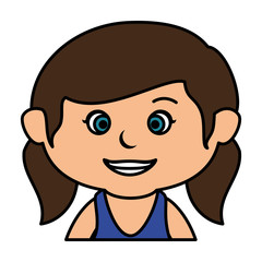 cute little girl character vector illustration design