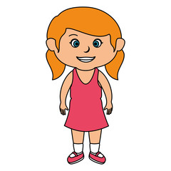 cute little girl character vector illustration design