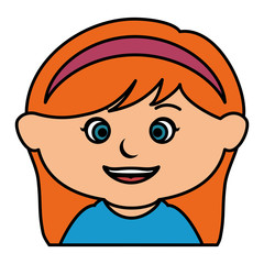 cute little girl character vector illustration design