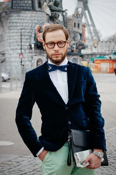 Portrait of a male model in the Viennese Prater