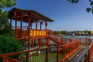Fototapeta na wymiar panorama with lake