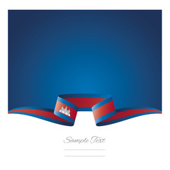 Abstract background Cambodia flag ribbon