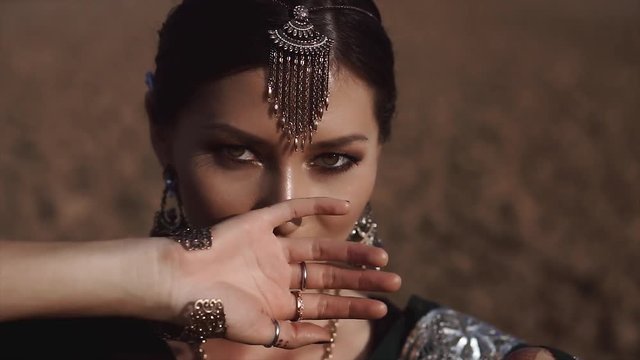 Mysterious Indian woman portrait