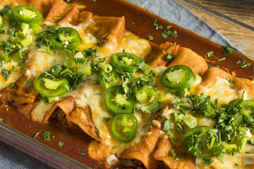 Homemade Beef Enchiladas with Red Sauce