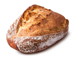 Fresh wheat french bread isolated on white background