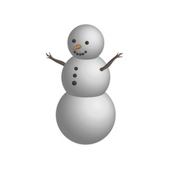 Object snowman in 3D, isolated vector