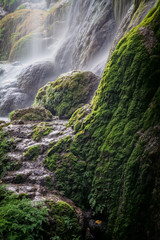 Mossy Rocks Waterfall Portrait