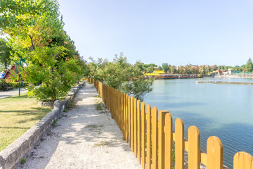 landscape, lake with boats