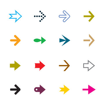 Set of color vector arrows