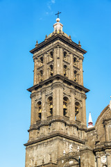 Fototapeta na wymiar Puebla Cathedral Spire