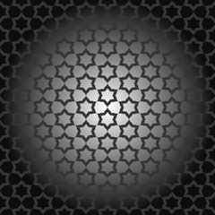 Black seamless geometric pattern with stars