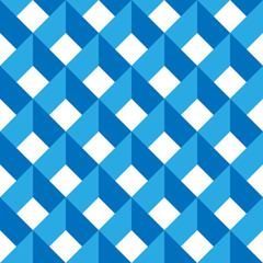 3D vector abstract seamless pattern. Blue grid.