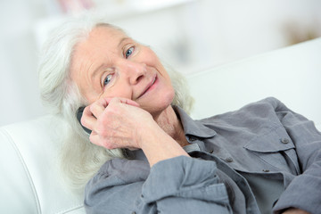 portrait of senior woman on the phone