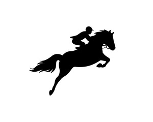 Horse jumping logo