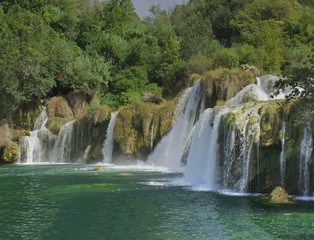 Fototapeta na wymiar Krka River Waterfall