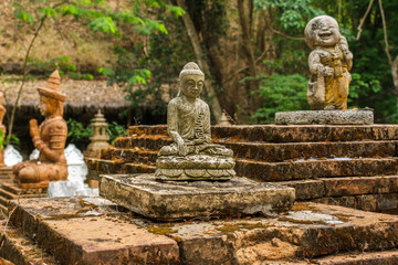 Buddhist statues at Wat Pha Lat in Chiang Mai, Thailand