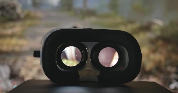 Virtual reality device over screen monitor
