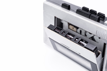 Cassette tape player White background