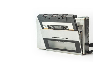 Cassette tape player White background