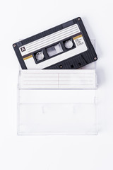 Cassette tape on white background.