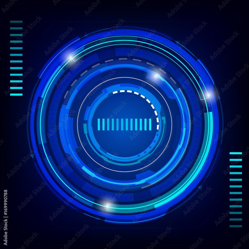 Fototapete HUD Futuristic Element User Interface Infographic Screen Panel Vector Background
