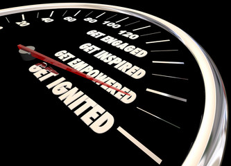 Get Ignited Engaged Inspired Speedometer 3d Illustration