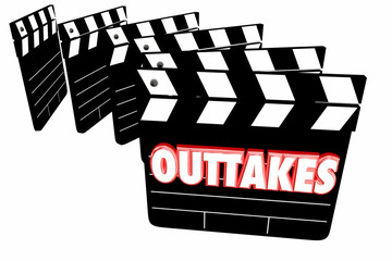 Outtakes Mistakes Bloopers Movie Film Video Clapper Boards 3d Illustration