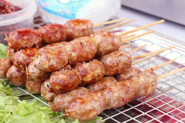 BBQ sausages street food