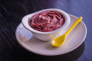 Delicious açaí bowl. Typical Brazilian food.