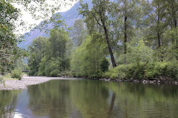 Calm river through the mountains