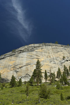 Granite dome near Lake Merced, Yosemite, CA, USA