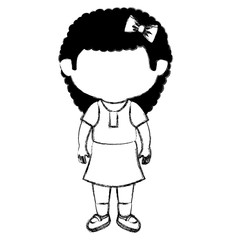 cute little girl character vector illustration design
