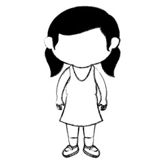 cute little girl character vector illustration design