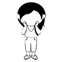 cute little girl character vector illustration design