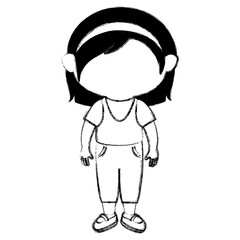 cute little girl character vector illustration design