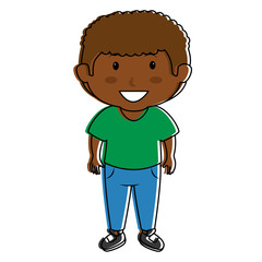 black little boy character vector illustration design