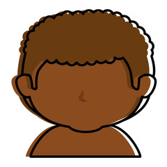 black little boy shirtless character vector illustration design