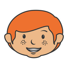 cute little boy head character vector illustration design
